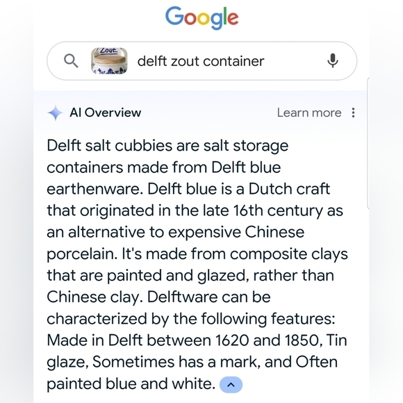 Delft Dutch | Vintage Wall Mount Zout "Salt" Cellar Box - Picture 7 of 7